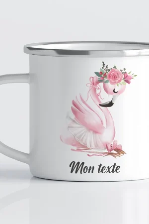 Commande En Gros Tasse - Mug Émaillé Enfants - Flamant Rose