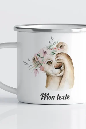 Achetez Aujourd’hui Tasse - Mug Émaillé Enfants - Lion Fleurs