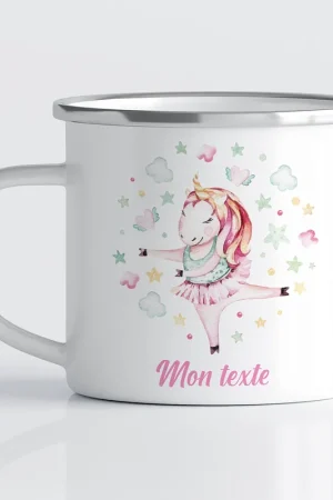 Dernière Chance Tasse - Mug Émaillé Enfants - Licorne Ballerine