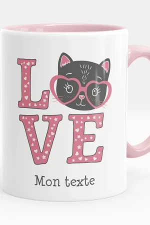 Expédition Rapide Mug - Tasse personnalisée - Chat love