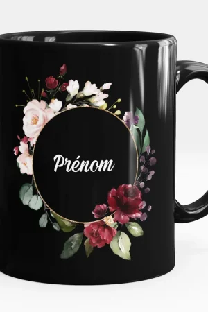 Acheter Direct Mug - Tasse personnalisée Noir intégral - Fleurs