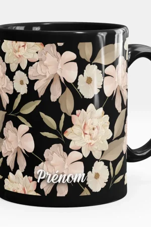 Expédié Aujourd’hui Mug - Tasse personnalisée Noir intégral - Fleurs