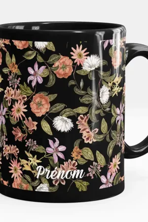 Commander Maintenant Mug - Tasse personnalisée Noir intégral - Fleurs