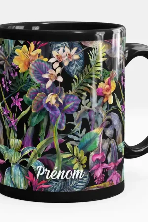 Gros Lot Mug - Tasse personnalisée Noir intégral - Fleurs