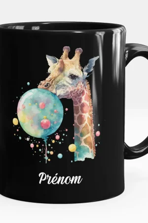 Dernier Modèle Mug - Tasse personnalisée Noir intégral - Girafe