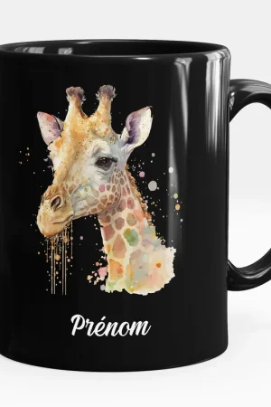 Gros Lot Mug - Tasse personnalisée Noir intégral - Girafe