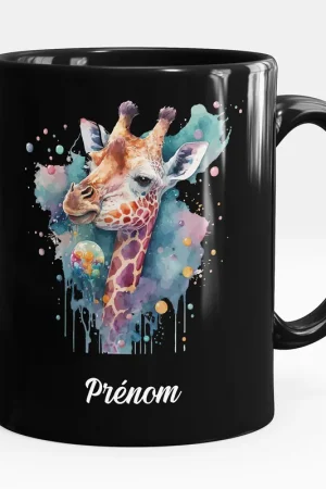 Gros Lot Mug - Tasse personnalisée Noir intégral - Girafe