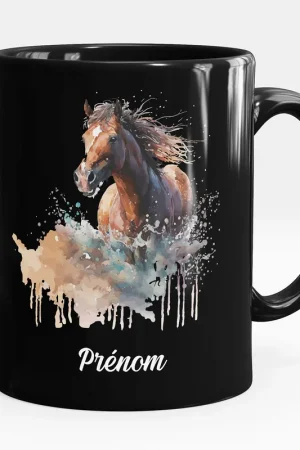 Acheter En Ligne Mug - Tasse personnalisée Noir intégral - Cheval