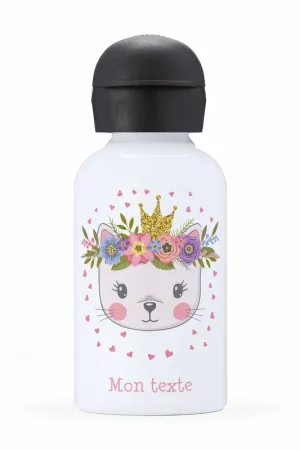 Gourde isotherme enfant personnalisée - Chat princesse Must-Have