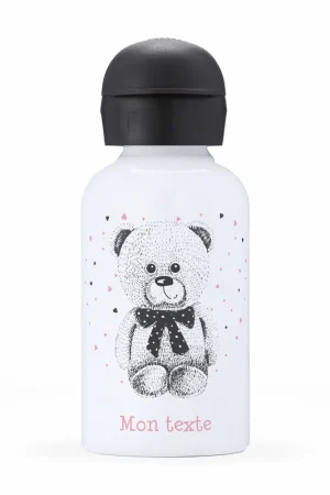 Gourde isotherme enfant personnalisée - Ourson coeurs Authentique