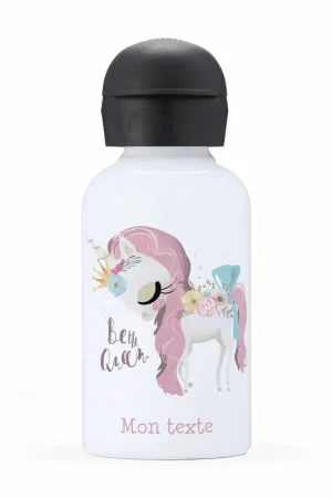 Dernière Chance Gourde isotherme enfant personnalisée - Licorne be the queen