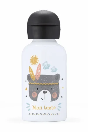 Gourde isotherme enfant personnalisée - Ourson indien Offre Exclusive