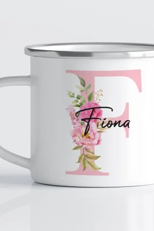 Fait Main Tasse - Mug Émaillé Monograme - Lettre F