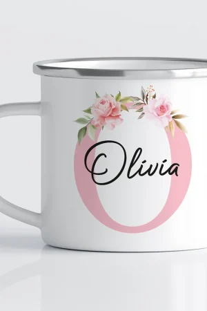 Fait Main Tasse - Mug Émaillé Monograme - Lettre O