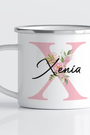 Authentique Tasse - Mug Émaillé Monograme - Lettre X