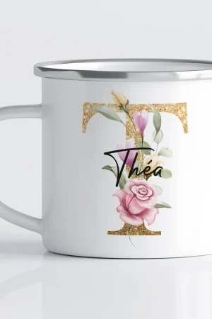 Vente Flash Tasse - Mug Émaillé Monograme - Lettre T