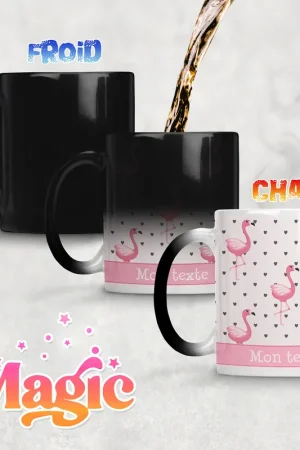 Dernière Chance Tasse - Mug Magique - Flamants Roses Cœurs