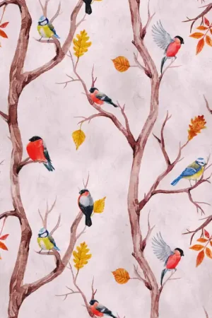 BIRDS IN THE AUTUMN WOOD Vente Directe