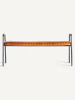 Banc cuir caramel Almstock Prix Promo