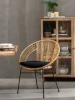 Chaise Andalousie rotin beige Must-Have