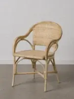 Acheter En Ligne Chaise Bistrot rotin naturel accoudoirs