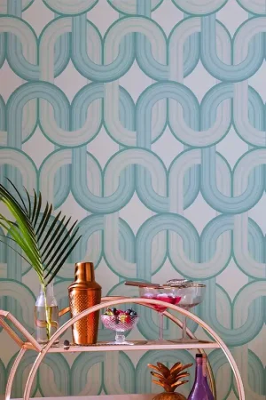 Achat Immédiat Papier peint Saturday Night bleu turquoise